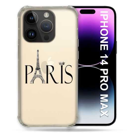 Coque Transparente Pour Iphone 14 Pro Plus (6.7) Paris Noir