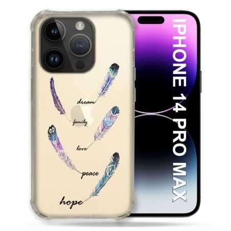 Coque Transparente Pour Iphone 14 Pro Plus (6.7) Plume Couleur