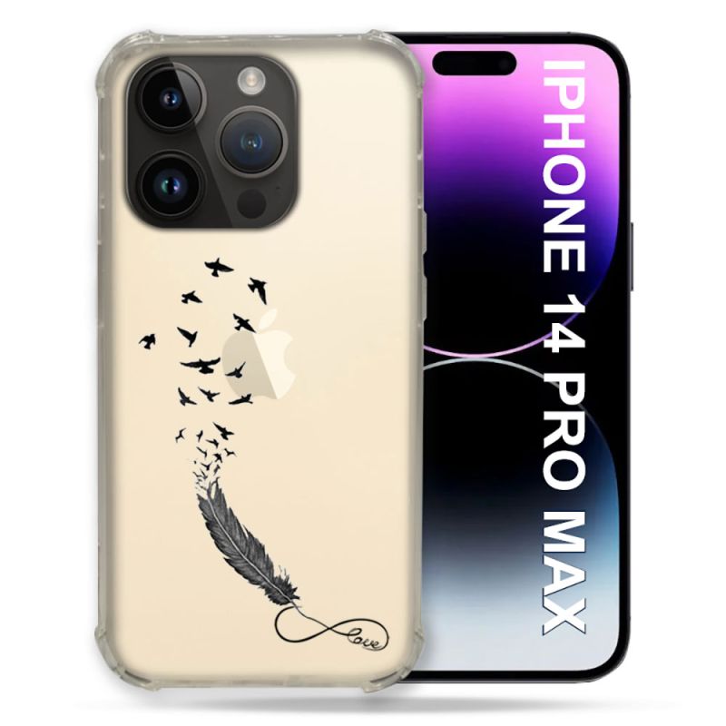 Coque Transparente Pour Iphone 14 Pro Plus (6.7) Plume Infini