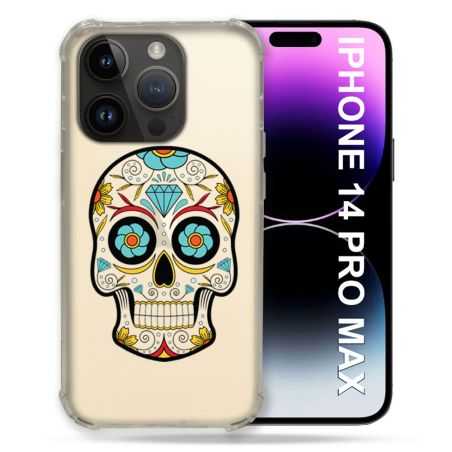 Coque Transparente Pour Iphone 14 Pro Plus (6.7) Tete Mort Color