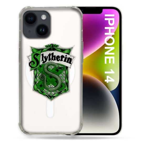 Coque Transparente Compatible MagSafe Pour Iphone 14 Pro Plus (6.7) Harry Potter Slytherin