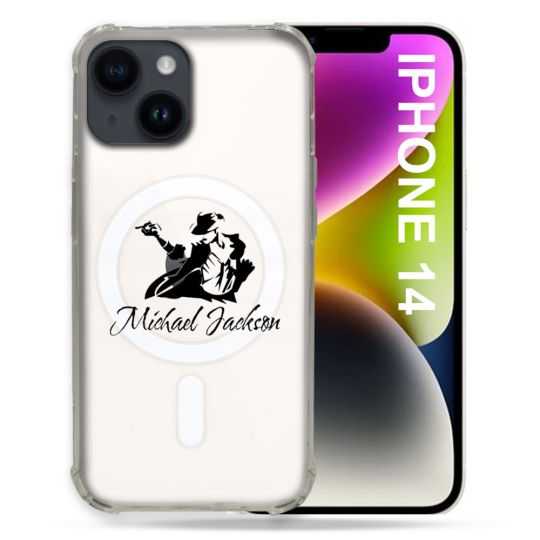 Coque Transparente Compatible MagSafe Pour Iphone 14 Pro Plus (6.7) Michael Jackson