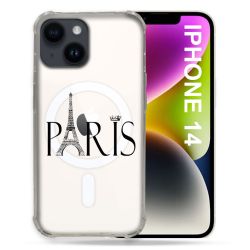 Coque Transparente Compatible MagSafe Pour Iphone 14 Pro Plus (6.7) Paris Noir