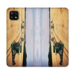 Housse cuir portefeuille Pour Samsung Galaxy A22 5G Agriculture Moissonneuse
