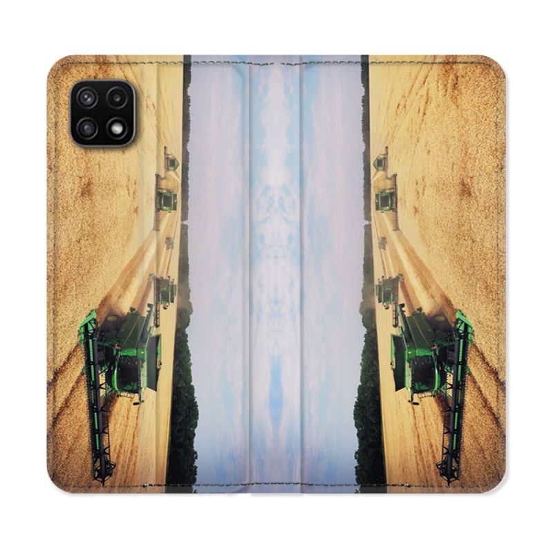 Housse cuir portefeuille Pour Samsung Galaxy A22 5G Agriculture Moissonneuse