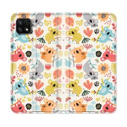 Housse cuir portefeuille Pour Samsung Galaxy A22 5G Animal Koala Pattern