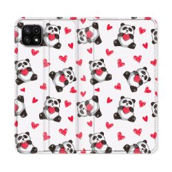 Housse cuir portefeuille Pour Samsung Galaxy A22 5G Animal Panda Color