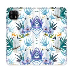 Housse cuir portefeuille Pour Samsung Galaxy A22 5G Animal Perroquet Peinture