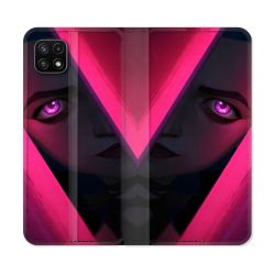 Housse cuir portefeuille Pour Samsung Galaxy A22 5G Arcane Jynx Rose