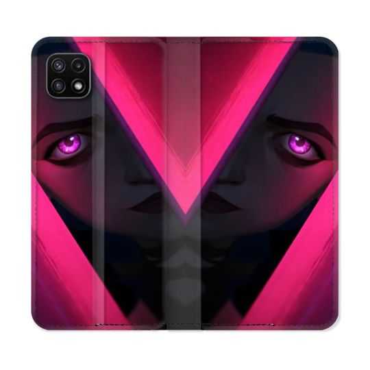 Housse cuir portefeuille Pour Samsung Galaxy A22 5G Arcane Jynx Rose