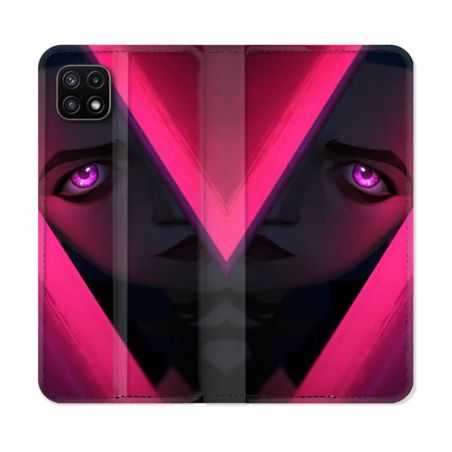 Housse cuir portefeuille Pour Samsung Galaxy A22 5G Arcane Jynx Rose