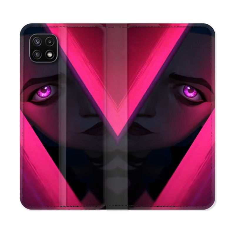 Housse cuir portefeuille Pour Samsung Galaxy A22 5G Arcane Jynx Rose