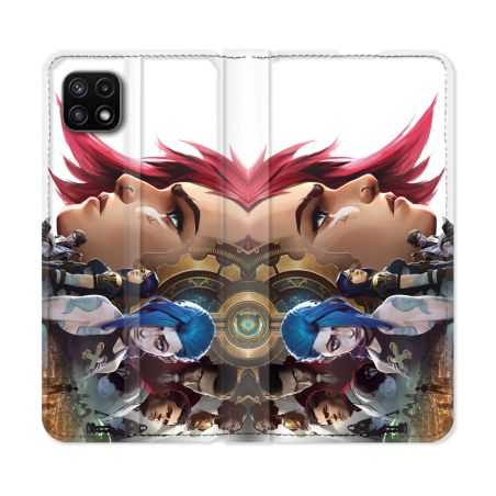 Housse cuir portefeuille Pour Samsung Galaxy A22 5G Arcane Jynx Sœur