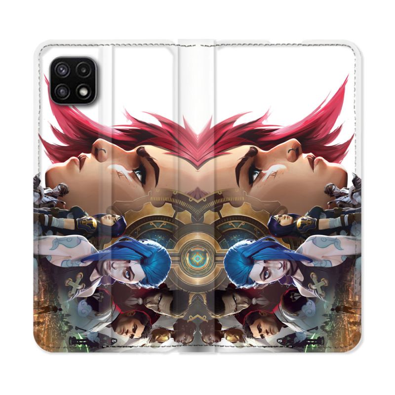 Housse cuir portefeuille Pour Samsung Galaxy A22 5G Arcane Jynx Sœur