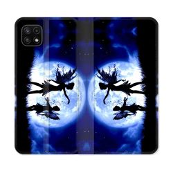 Housse cuir portefeuille Pour Samsung Galaxy A22 5G Fantastique Fee Lune