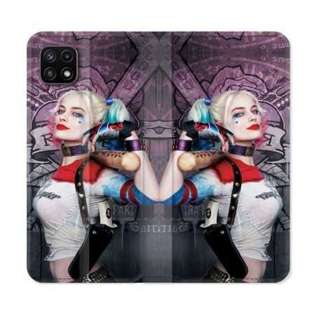 Housse cuir portefeuille Pour Samsung Galaxy A22 5G Harley Quinn Batte