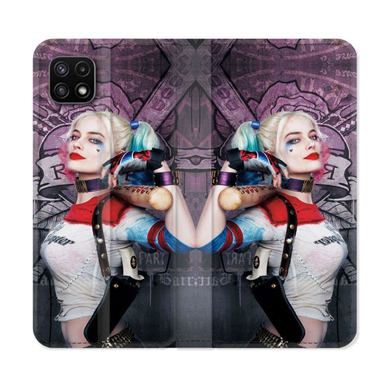 Housse cuir portefeuille Pour Samsung Galaxy A22 5G Harley Quinn Batte