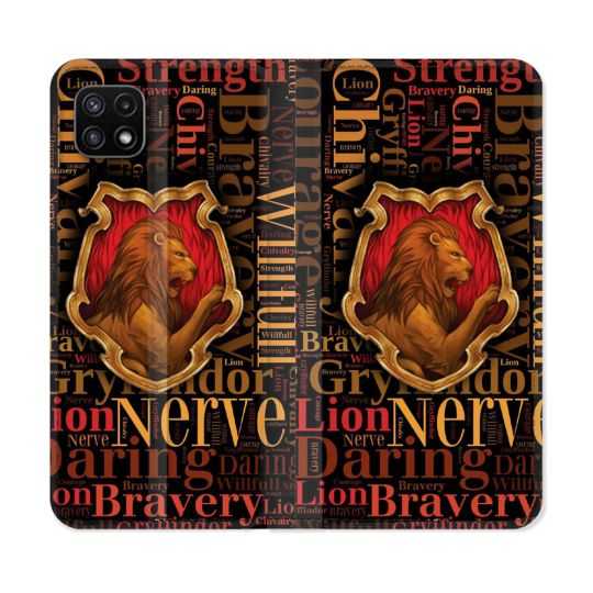 Housse cuir portefeuille Pour Samsung Galaxy A22 5G Harry Potter Griffondor