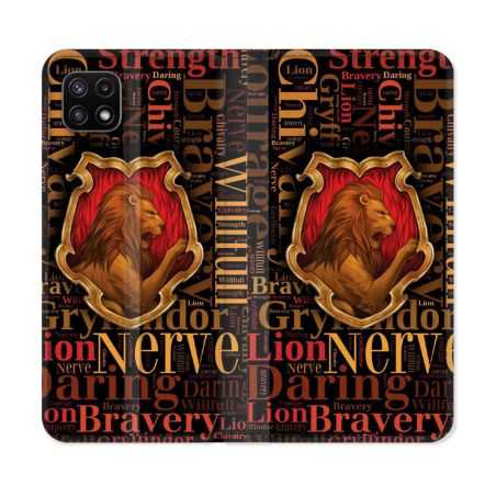 Housse cuir portefeuille Pour Samsung Galaxy A22 5G Harry Potter Griffondor
