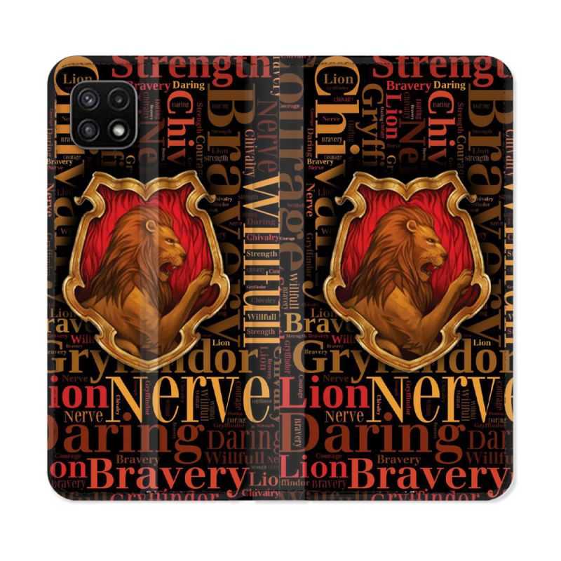 Housse cuir portefeuille Pour Samsung Galaxy A22 5G Harry Potter Griffondor
