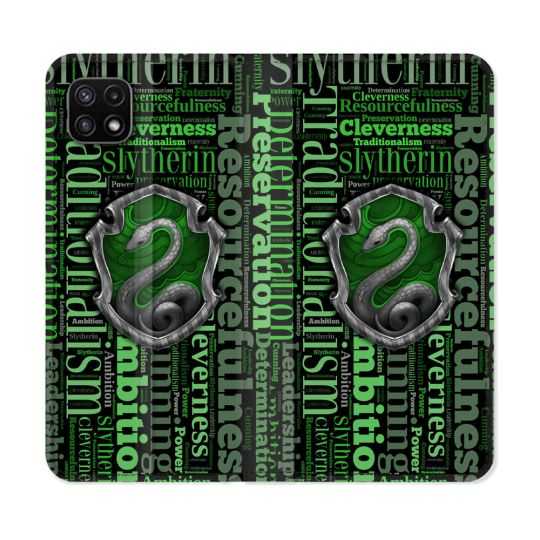Housse cuir portefeuille Pour Samsung Galaxy A22 5G Harry Potter Serpentar