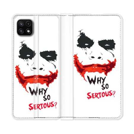 Housse cuir portefeuille Pour Samsung Galaxy A22 5G Joker Blanc