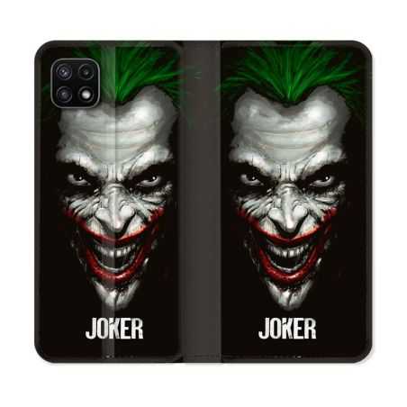 Housse cuir portefeuille Pour Samsung Galaxy A22 5G Joker Noir