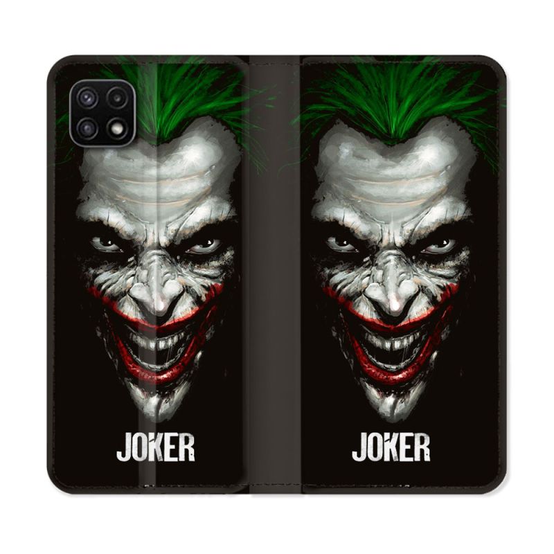 Housse cuir portefeuille Pour Samsung Galaxy A22 5G Joker Noir