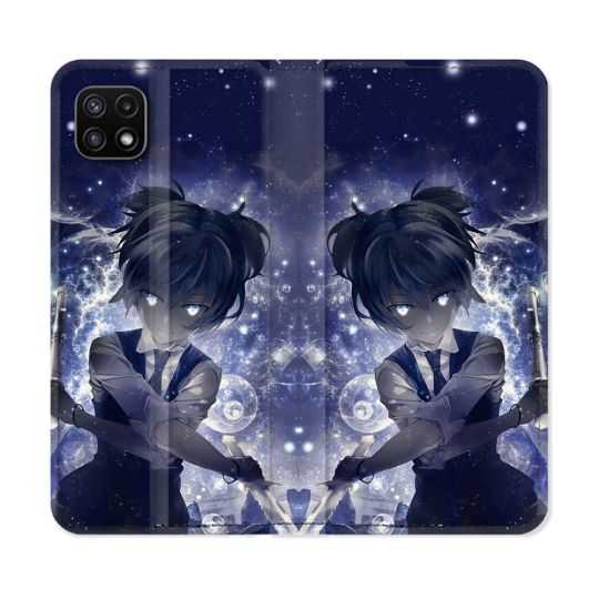 Housse cuir portefeuille Pour Samsung Galaxy A22 5G Manga Assassination Classroom Nagisa