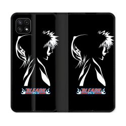 Housse cuir portefeuille Pour Samsung Galaxy A22 5G Manga Bleach Duo
