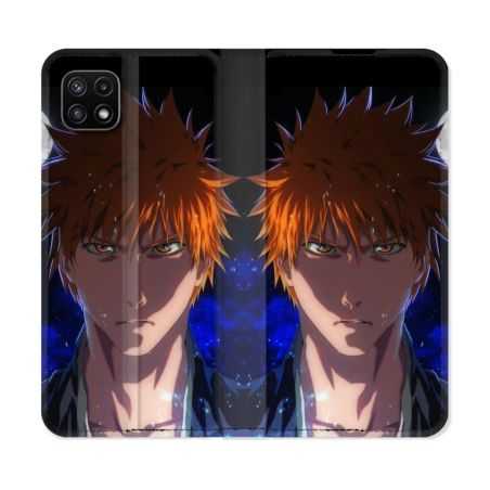 Housse cuir portefeuille Pour Samsung Galaxy A22 5G Manga Bleach Ichigo