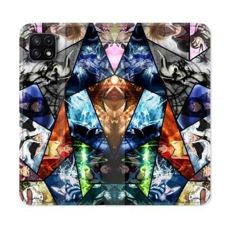 Housse cuir portefeuille Pour Samsung Galaxy A22 5G Manga Bleach Pele Mele