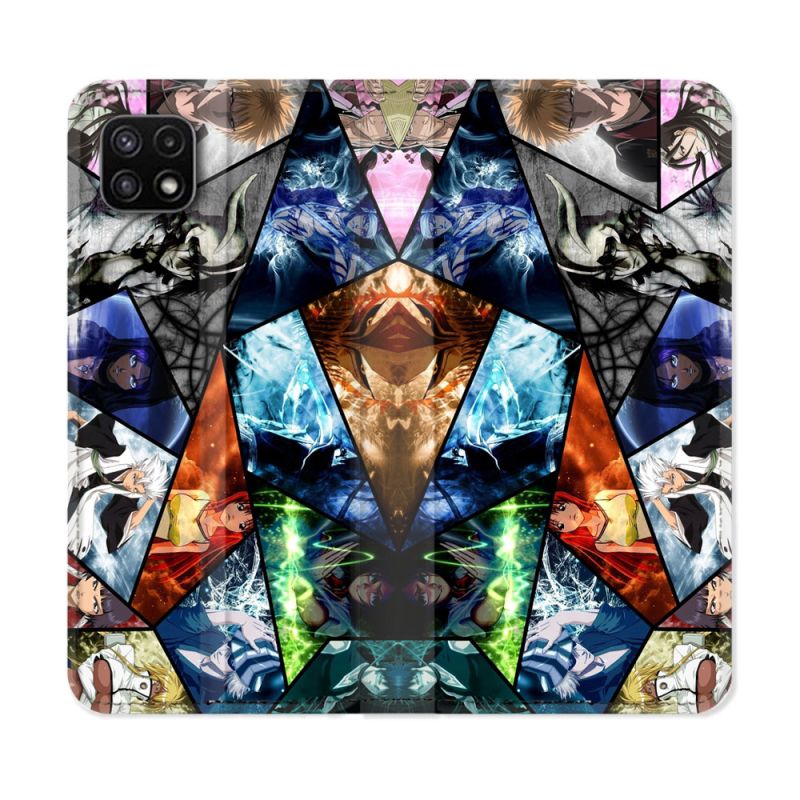 Housse cuir portefeuille Pour Samsung Galaxy A22 5G Manga Bleach Pele Mele