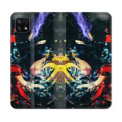 Housse cuir portefeuille Pour Samsung Galaxy A22 5G Manga Boruto Eclair