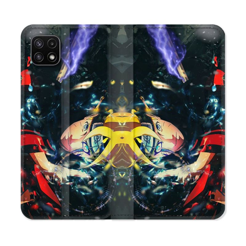 Housse cuir portefeuille Pour Samsung Galaxy A22 5G Manga Boruto Eclair