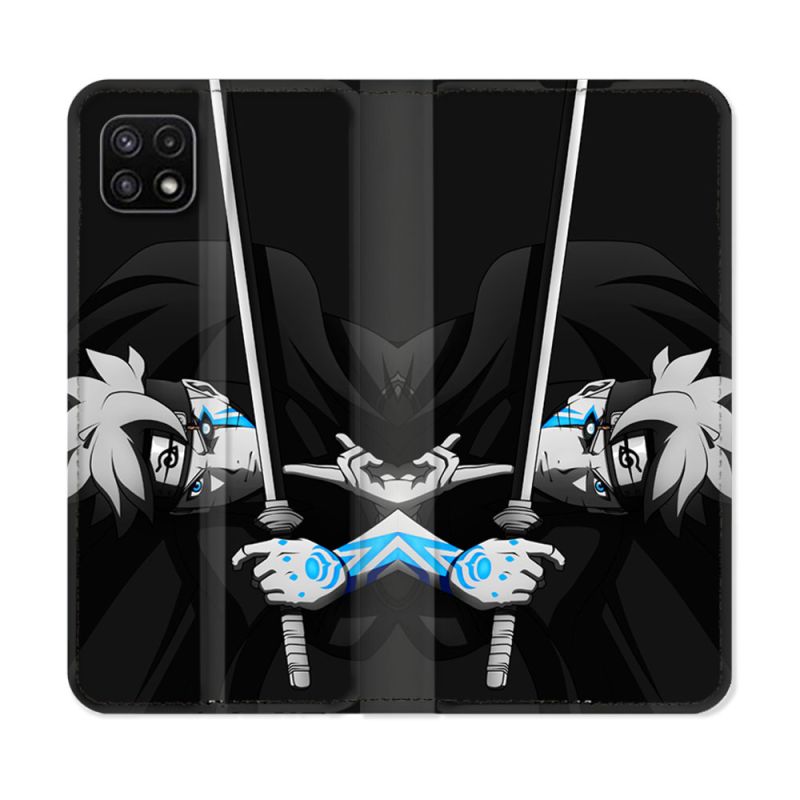 Housse cuir portefeuille Pour Samsung Galaxy A22 5G Manga Boruto Epée