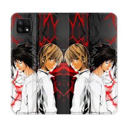 Housse cuir portefeuille Pour Samsung Galaxy A22 5G Manga Death Note Duo
