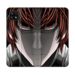 Housse cuir portefeuille Pour Samsung Galaxy A22 5G Manga Death Note Kira