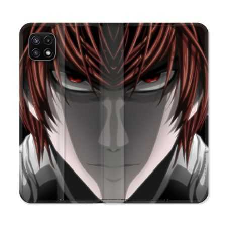 Housse cuir portefeuille Pour Samsung Galaxy A22 5G Manga Death Note Kira