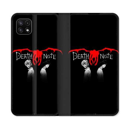 Housse cuir portefeuille Pour Samsung Galaxy A22 5G Manga Death Note Noir