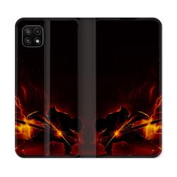 Housse cuir portefeuille Pour Samsung Galaxy A22 5G Manga Demon Slayer Electric
