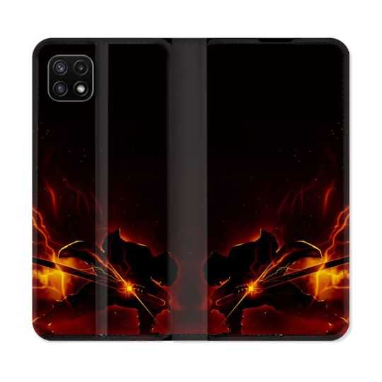 Housse cuir portefeuille Pour Samsung Galaxy A22 5G Manga Demon Slayer Electric