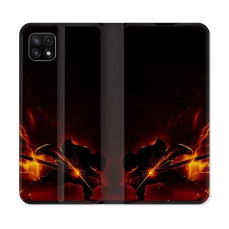 Housse cuir portefeuille Pour Samsung Galaxy A22 5G Manga Demon Slayer Electric