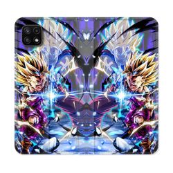 Housse cuir portefeuille Pour Samsung Galaxy A22 5G Manga Dragon Ball Sangohan Duo