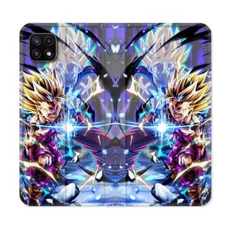 Housse cuir portefeuille Pour Samsung Galaxy A22 5G Manga Dragon Ball Sangohan Duo