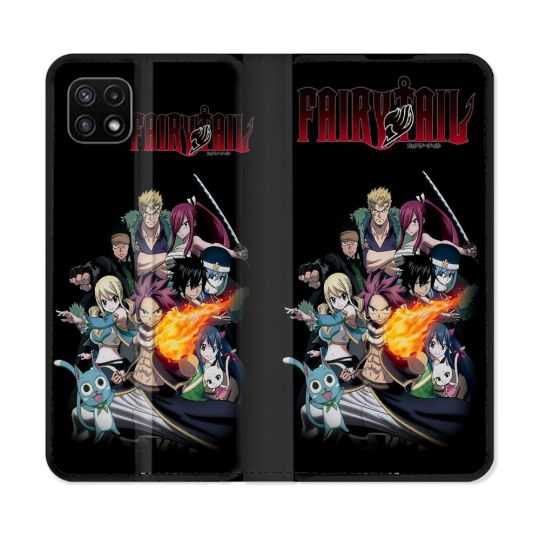 Housse cuir portefeuille Pour Samsung Galaxy A22 5G Manga Fairy Tail Logo Team