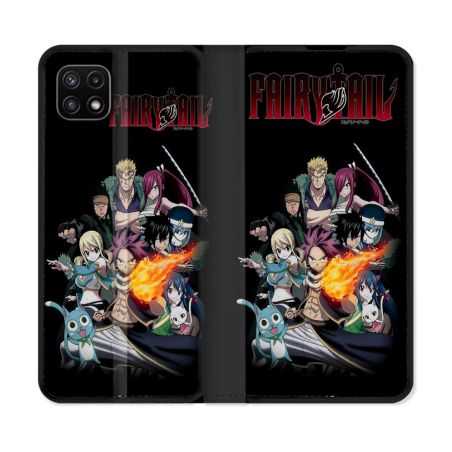 Housse cuir portefeuille Pour Samsung Galaxy A22 5G Manga Fairy Tail Logo Team
