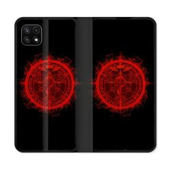 Housse cuir portefeuille Pour Samsung Galaxy A22 5G Manga Fullmetal Alchemist Logo