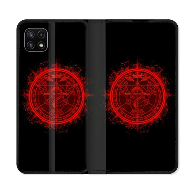 Housse cuir portefeuille Pour Samsung Galaxy A22 5G Manga Fullmetal Alchemist Logo