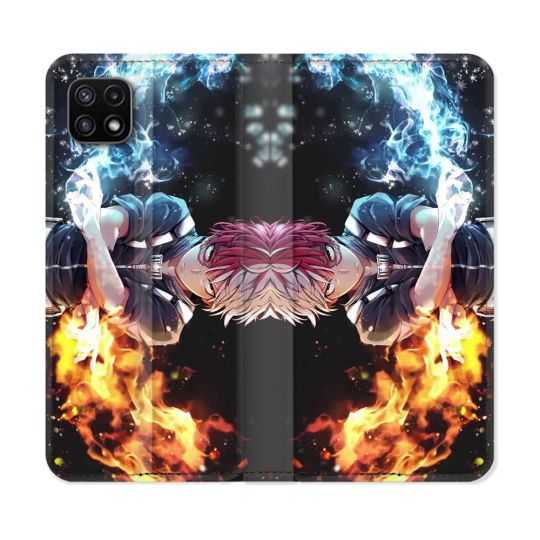Housse cuir portefeuille Pour Samsung Galaxy A22 5G Manga My Hero Academia Shoto